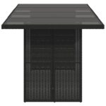 vidaXL Záhradný stôl so sklenenou doskou čierny 190x80x75 cm polyratan – Obrázok 5