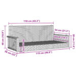 vidaXL Hojdacia lavica sivá 119x56x48 cm polyratan – Obrázok 9