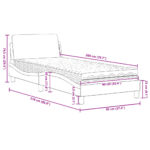 vidaXL Posteľ s matracom Dover ružový 90x200 cm zamat – Obrázok 9