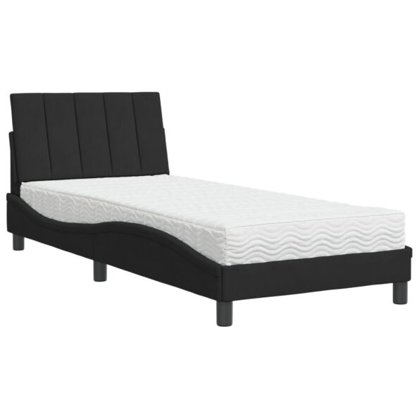 vidaXL Posteľ s matracom Hanko čierny 80x200 cm zamat – Obrázok 2
