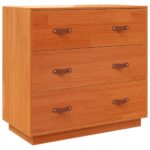 vidaXL Komoda voskovohnedá 80x40x75 cm borovicový masív – Obrázok 2