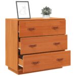 vidaXL Komoda voskovohnedá 80x40x75 cm borovicový masív – Obrázok 5