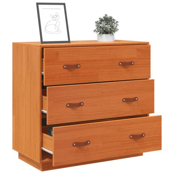 vidaXL Komoda voskovohnedá 80x40x75 cm borovicový masív – Obrázok 5