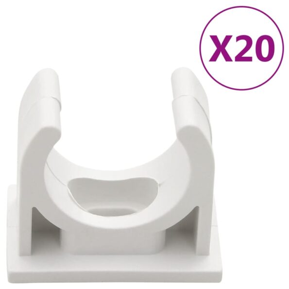vidaXL Káblové rozvody so sponami Ø20 mm 10 m PVC – Obrázok 3