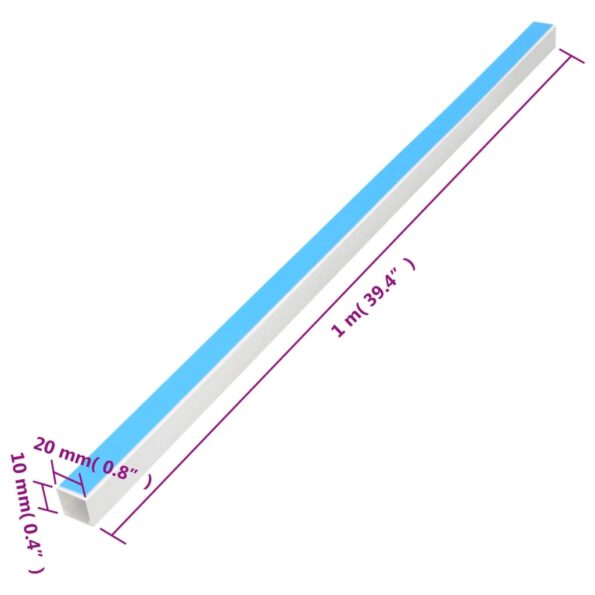 vidaXL Káblový rozvod samolepiaci 20x10 mm 30 m PVC – Obrázok 7
