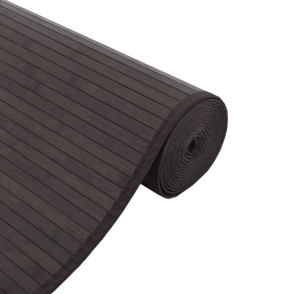 vidaXL Koberec štvorcový tmavohnedý 100x100 cm bambus – Obrázok 4