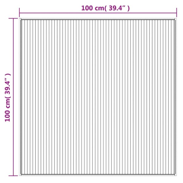 vidaXL Koberec štvorcový tmavohnedý 100x100 cm bambus – Obrázok 8