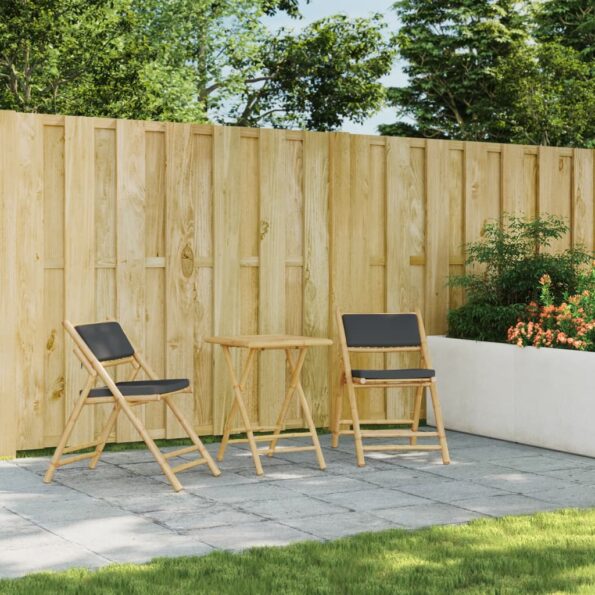 vidaXL Skladací záhradný stôl 55x55x75 cm bambus – Obrázok 3