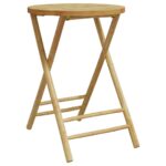 vidaXL Skladací záhradný stôl Ø55x75 cm bambus – Obrázok 7