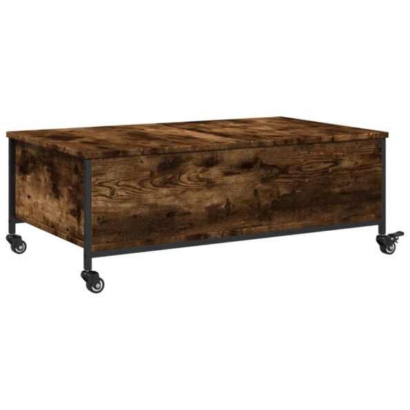vidaXL Konferenčný stolík+kolieska, tmavý dub 91x55x34 cm – Obrázok 9