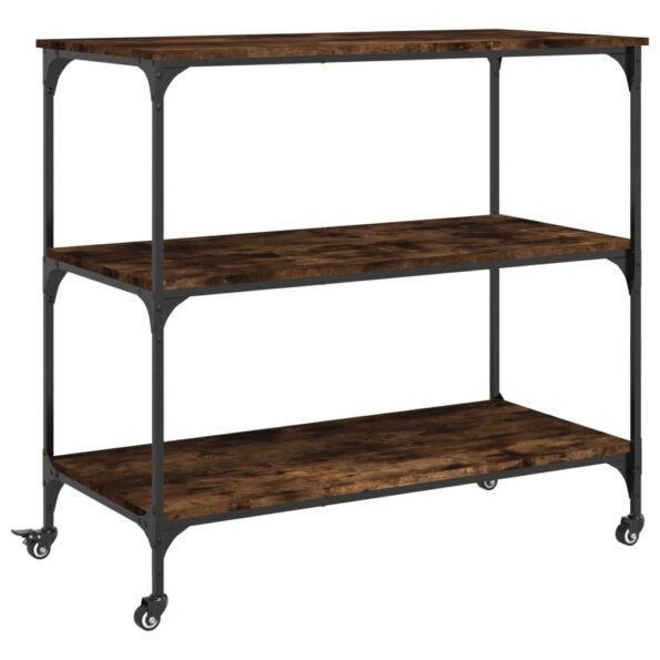 vidaXL Kuchynský vozík dymový dub 102x50x95 cm kompozitné drevo – Obrázok 2