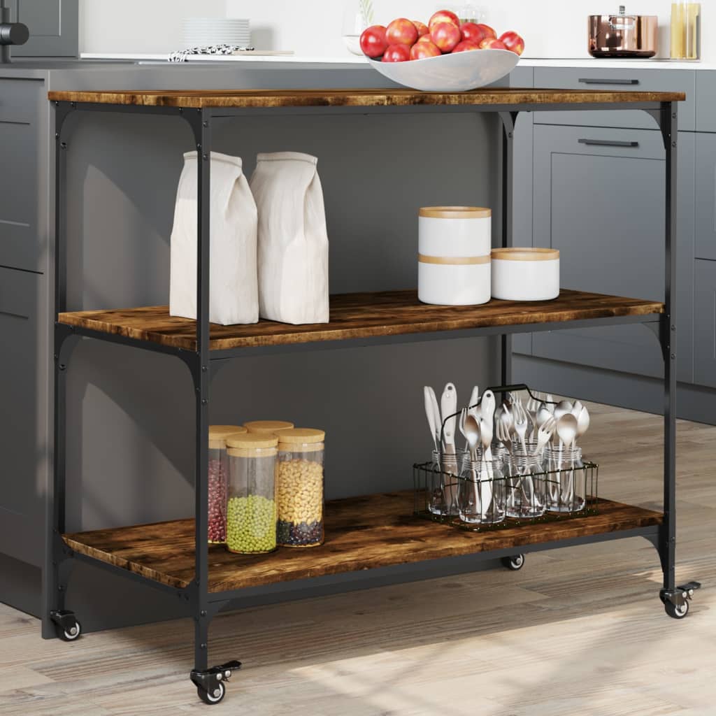VXL8721012376199_m_en_hd_1.jpg vidaXL Kuchynský vozík dymový dub 102x50x95 cm kompozitné drevo – Obrázok 1