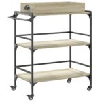 vidaXL Kuchynský vozík, dub sonoma 81,5x41x92,5 cm, kompozitné drevo – Obrázok 2