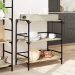 vidaXL Kuchynský vozík, dub sonoma 81,5x41x92,5 cm, kompozitné drevo – Obrázok 4