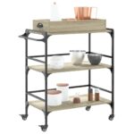 vidaXL Kuchynský vozík, dub sonoma 81,5x41x92,5 cm, kompozitné drevo – Obrázok 6