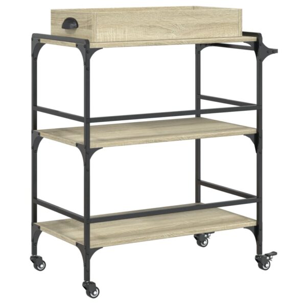 vidaXL Kuchynský vozík, dub sonoma 81,5x41x92,5 cm, kompozitné drevo – Obrázok 9