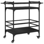 vidaXL Kuchynský vozík čierny 82x40x78,5 cm kompozitné drevo – Obrázok 2