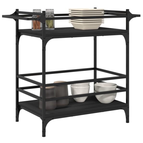 vidaXL Kuchynský vozík čierny 82x40x78,5 cm kompozitné drevo – Obrázok 6