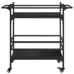 vidaXL Kuchynský vozík čierny 82x40x78,5 cm kompozitné drevo – Obrázok 7