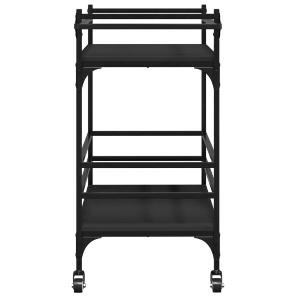 vidaXL Kuchynský vozík čierny 82x40x78,5 cm kompozitné drevo – Obrázok 8