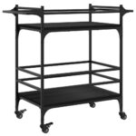 vidaXL Kuchynský vozík čierny 82x40x78,5 cm kompozitné drevo – Obrázok 9