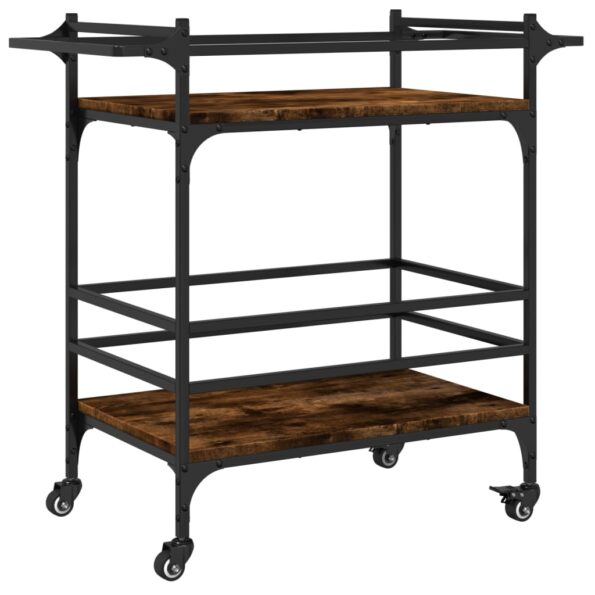 vidaXL Kuchynský vozík dymový dub 82x40x78,5 cm kompozitné drevo – Obrázok 2