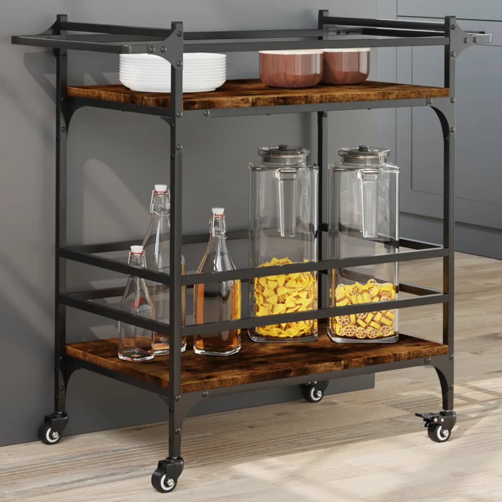 VXL8721012376595_m_en_hd_1.jpg vidaXL Kuchynský vozík dymový dub 82x40x78,5 cm kompozitné drevo – Obrázok 1