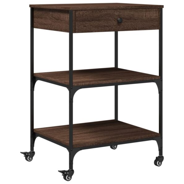 vidaXL Kuchynský vozík hnedý dub 60x48x89,5 cm kompozitné drevo – Obrázok 2