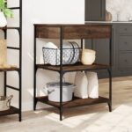 vidaXL Kuchynský vozík hnedý dub 60x48x89,5 cm kompozitné drevo – Obrázok 3