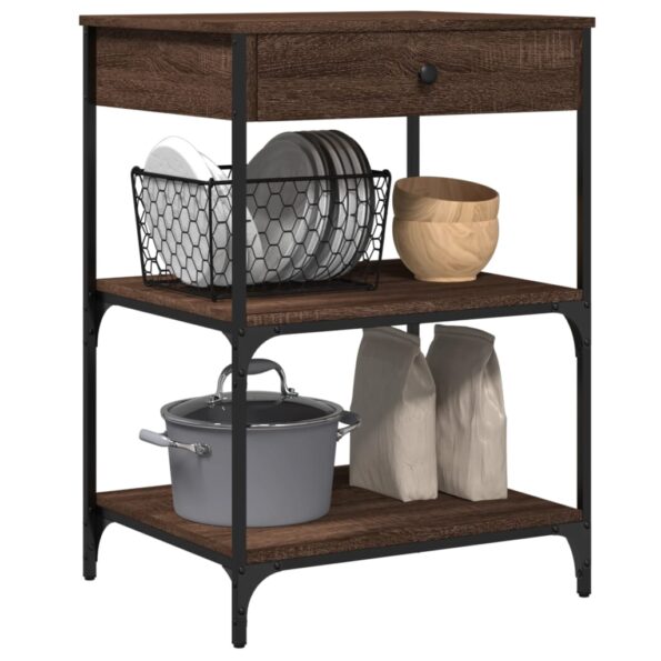 vidaXL Kuchynský vozík hnedý dub 60x48x89,5 cm kompozitné drevo – Obrázok 5