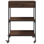 vidaXL Kuchynský vozík hnedý dub 60x48x89,5 cm kompozitné drevo – Obrázok 8