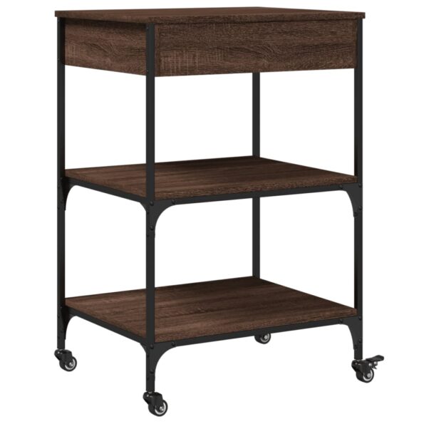 vidaXL Kuchynský vozík hnedý dub 60x48x89,5 cm kompozitné drevo – Obrázok 10