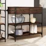 vidaXL Kuchynský vozík hnedý dub 105x42x95 cm kompozitné drevo – Obrázok 3