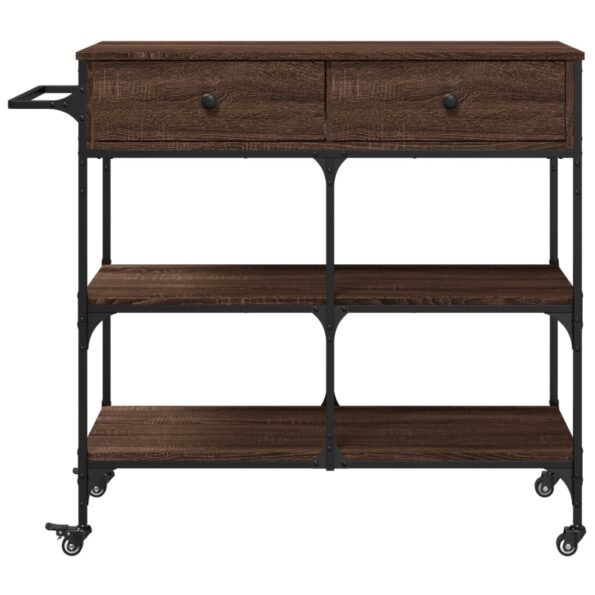 vidaXL Kuchynský vozík hnedý dub 105x42x95 cm kompozitné drevo – Obrázok 7