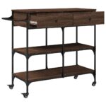vidaXL Kuchynský vozík hnedý dub 105x42x95 cm kompozitné drevo – Obrázok 8