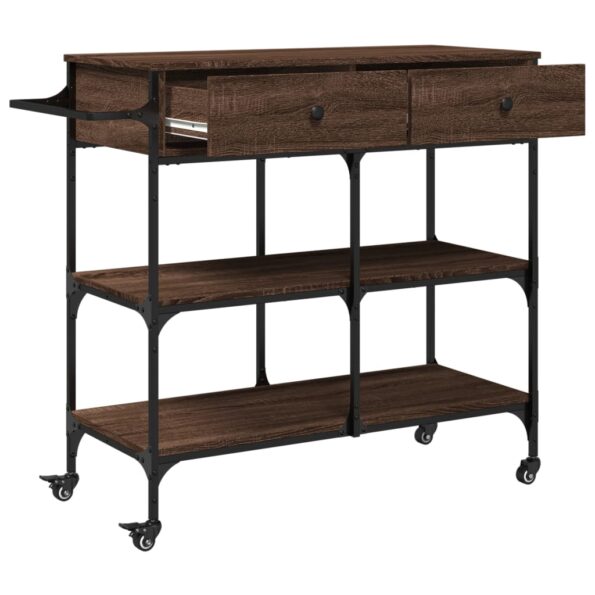 vidaXL Kuchynský vozík hnedý dub 105x42x95 cm kompozitné drevo – Obrázok 8
