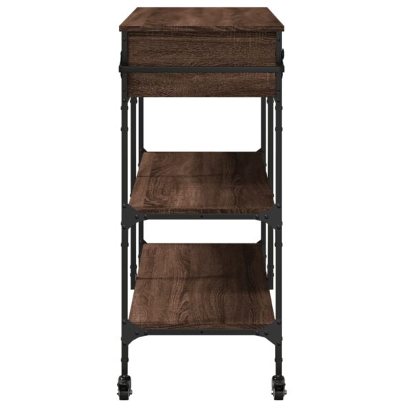 vidaXL Kuchynský vozík hnedý dub 105x42x95 cm kompozitné drevo – Obrázok 9