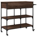 vidaXL Kuchynský vozík hnedý dub 105x42x95 cm kompozitné drevo – Obrázok 10