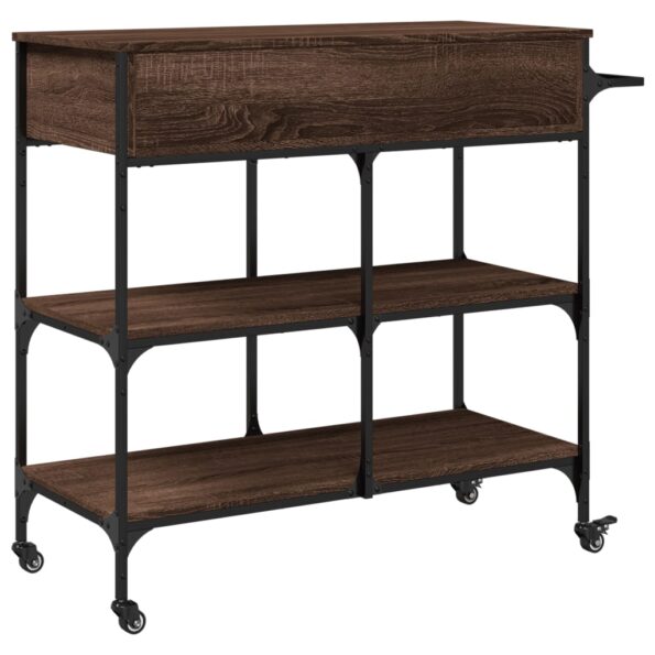 vidaXL Kuchynský vozík hnedý dub 105x42x95 cm kompozitné drevo – Obrázok 10
