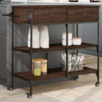 vidaXL Kuchynský vozík hnedý dub 105x42x95 cm kompozitné drevo