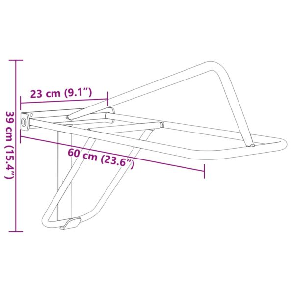 vidaXL Skladací vešiak na sedlo nástenný čierny železný – Obrázok 9
