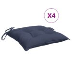 vidaXL Podložky na stoličku 4 ks námornícke-modré 50x50x7 cm – Obrázok 2