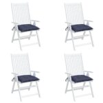 vidaXL Podložky na stoličku 4 ks námornícke-modré 50x50x7 cm – Obrázok 3