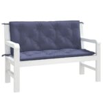 vidaXL Podložky na záhradnú lavičku 2 ks námornícka modrá 120x50x7 cm – Obrázok 3