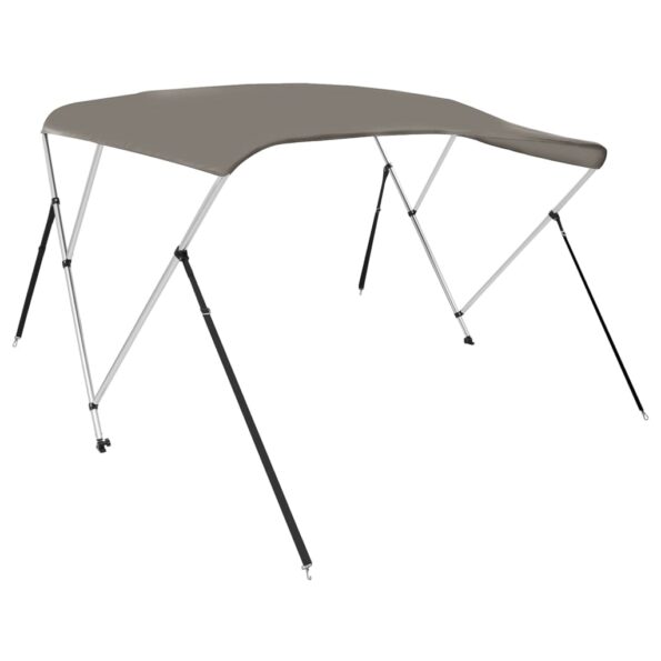 vidaXL Strieška bimini s 3 oblúkmi sivá 183x196x137 cm – Obrázok 2