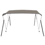 vidaXL Strieška bimini s 3 oblúkmi sivá 183x196x137 cm – Obrázok 3