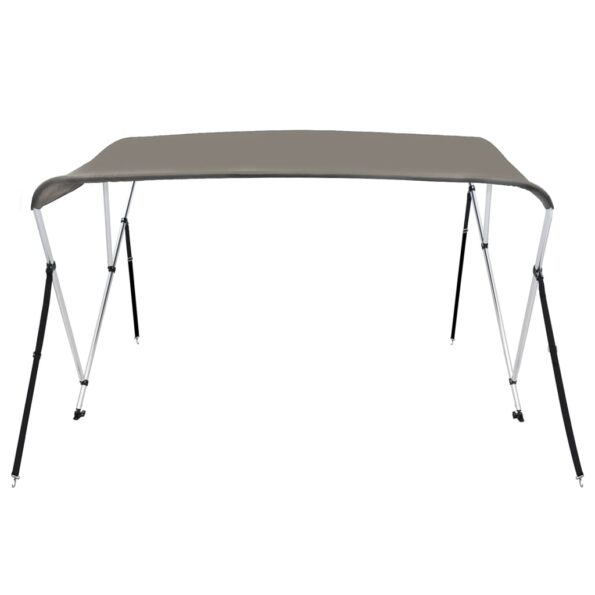 vidaXL Strieška bimini s 3 oblúkmi sivá 183x196x137 cm – Obrázok 3
