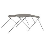 vidaXL Strieška bimini s 3 oblúkmi sivá 183x196x137 cm – Obrázok 6