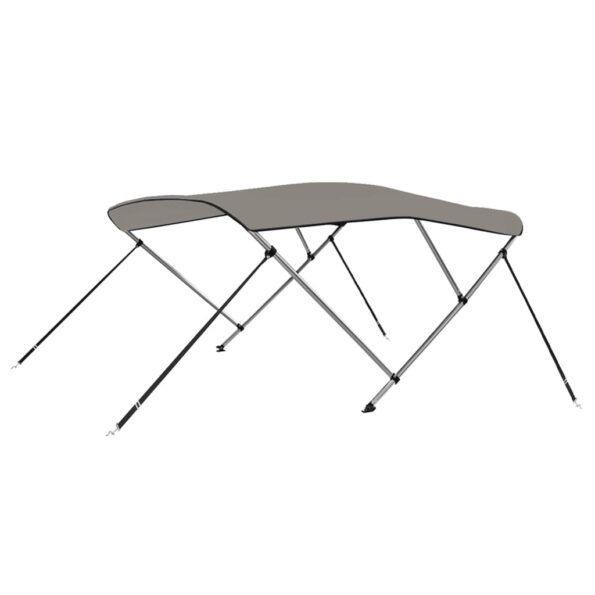 vidaXL Strieška bimini s 3 oblúkmi sivá 183x196x137 cm – Obrázok 6