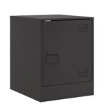 vidaXL Nočný stolík čierny 34,5x39x44 cm oceľ – Obrázok 2